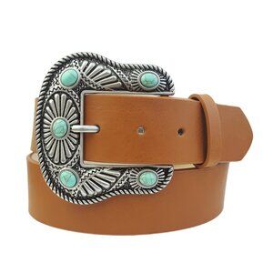 Western-Inspired Buckle Belt w. stones